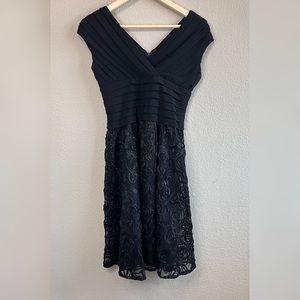 Midi floral skirt black dress